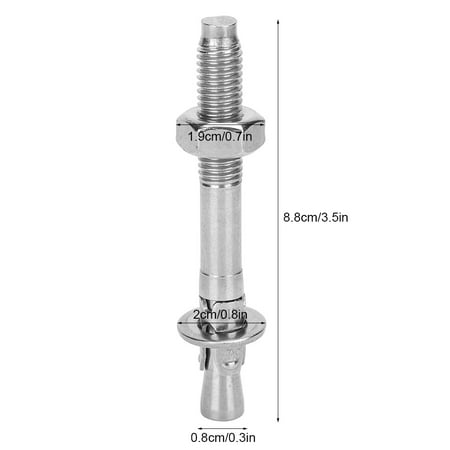 Anchor Screw 2Pcs Stainless Steel Setscrew Anchor Screw Expansion Bolt Piton Outdoor Climbing Equipment Anchor Screw 2Pcs Stainless Steel Setscrew Anchor Screw Expansion Bolt Piton Outdoor Climbing Equipment